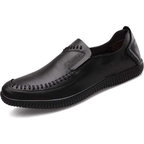 Mens Casual Leather Shoes Luxury Brand PU Pointed Toe Business Shoes Mens Casual Soft Rubber Shoes Breathable Wedding Shoes