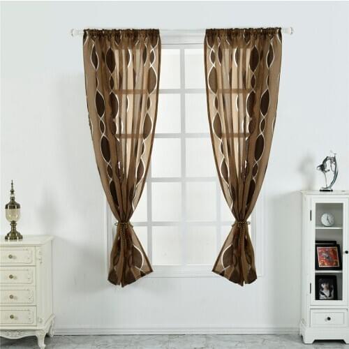 Tulle Screen Curtain Rod Pocket Balcony Living Room Semi Sheer Blinds Door Room Divider Voile Drapes