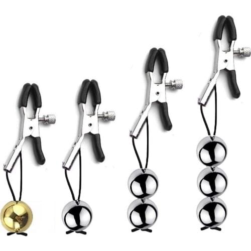 Golden metal heavy weight nipple clips Stimulator breast Clamps Bondage Restraints Flirting Teasing BDSM women sex toy slave
