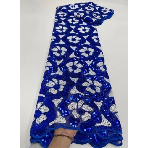 2021 High Quality Sequin Applique Stereoscopic Swiss French Net African Tulle Mesh Lace Fabric For Dress 5yards YL0314