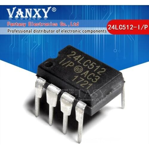 5pcs 24LC512-I/P DIP8 24LC512 DIP-8 DIP
