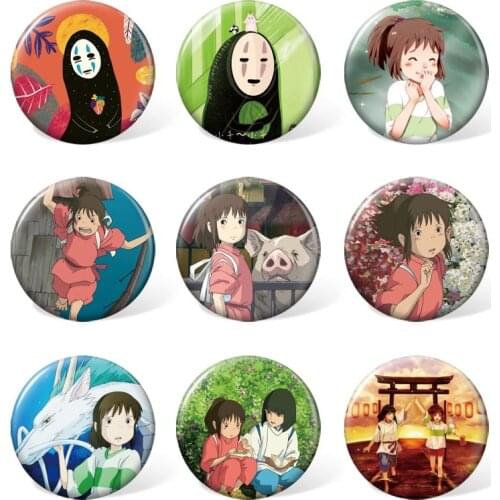 9pcs 58mm Spirited Away Cartoon Badge Anime Round Brooch Pin