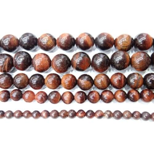 Wholesale Natural Stone Beads Red Tiger Eye Round Loose Beads 4 6 8 10 12 MM DIY Bracelet Necklace Fashion for Jewelry Making