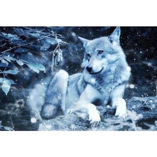 GLymg Full Drill 5d Diamond Painting Kit Rhinestones Embroidery Diy Diamond Embroidery Siberian Wolf Diamond Art Wall Arts Decor