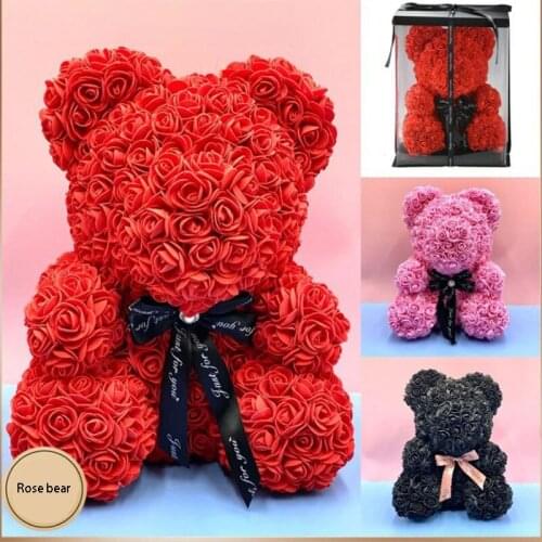 Artificial Flower 25/40CM Rose Bear Romantic Gift Teddy Bear Valentines Day Birthday Christmas Present Wedding Party Decoration