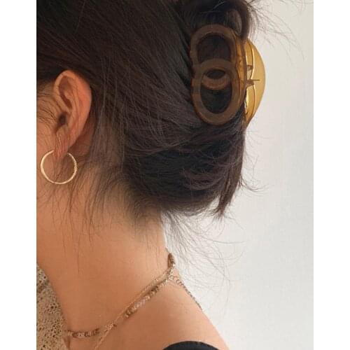 Korean Brown Hair Claw Simple Elegant Geometric Hair Clip Hair Crab French Style Women Hair Accessories