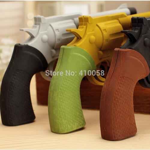 Lovely BIg Size Military Gun Eraser Pistol Style Rubber Pencil Eraser School Supplies Office Home Stationery