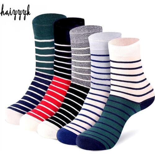 Mens Chromatic Stripe Cotton Socks Breathable Sofl Comfortable Socks Men Size US 6-10 (EUR 38-44)