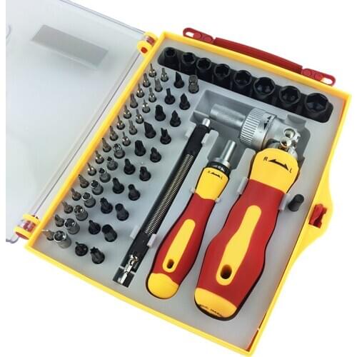 PARON 62 In 1 Dual Drive Ratchet Tools Screwdriver Set Bits Screws Angle Magnetic Tool Bar Shanks Electronic PC Device Repair