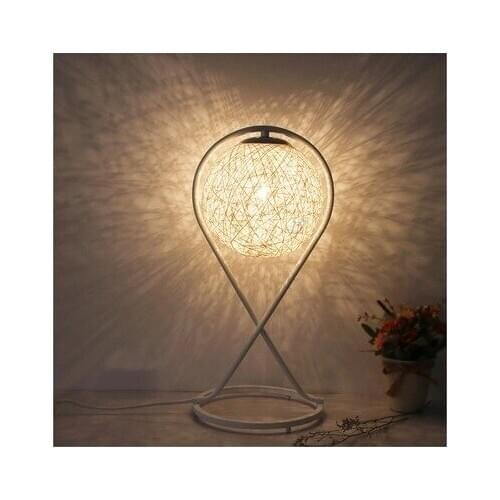 Lamp, wrought iron hemp ball desk lamp, the sitting room study desk lamp of adjustable light birthday gift table lamp