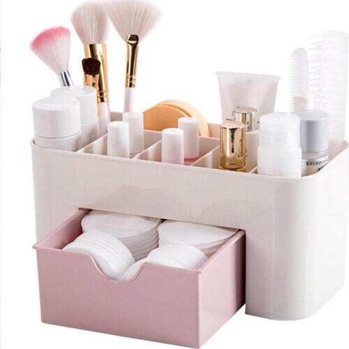 Desktop Plastic Storage Box Cosmetic Organizer Makeup Case Jewelry Drawer Holder Makeup Storage Drawer Saving Space Box