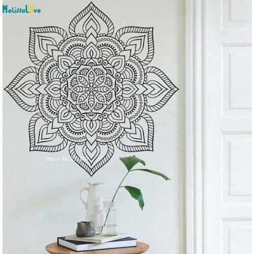 Exquisite Unique Mandala Wall Sticker Indian Family Flower Home Décor Yoga Self-adhesive Meditation Poster Vinyl YT3969