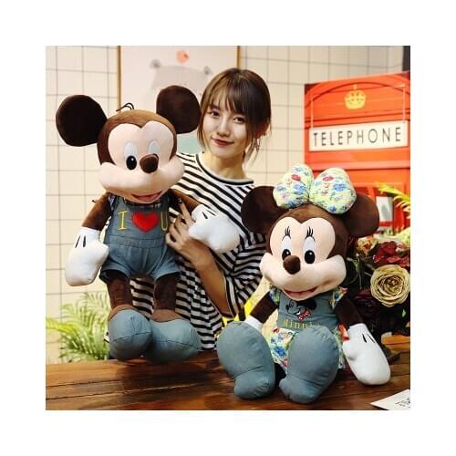 50/70CM Mickey&Minnie Mouse Plush Doll Toy Cute Dressing Mickey Minnie Stuffed Animal Doll Pillow Toy For Baby Kid Birthday Gift