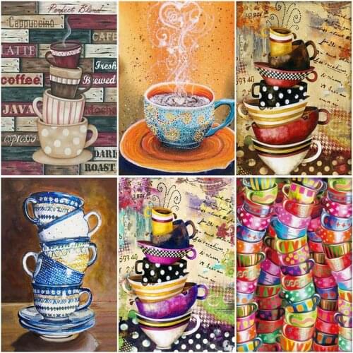 RUOPOTY 60x75cm Frame Painting By Numbers For Adults Coffee Picture By Numbers Acrylic Paint On Canvas Home Decors Artcraft