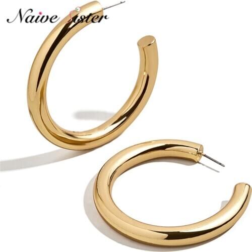 New Fashion 3 sizes Hoop Earrings for Women Female Girls Metal Jewelry Round Big Huggie Hoops Minimalist Lightweight Jewellery