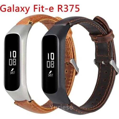 50pcs Leather Watchband Replacement Smartwatch Band Watch Replacement Strap For Samsung Galaxy fit-e R375+ Metal Frame