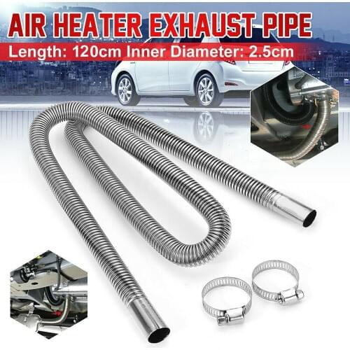 60-300cm Air Parking Heater Exhaust Pipe Tube Stainless Steel Gas Vent Fit Air Diesels Parking Tank Car Heaters Accessories
