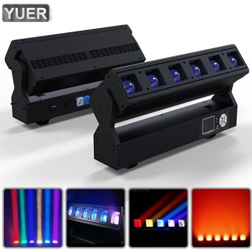 6X40W RGBW LED 6 Eye Zoom Point Control Beam Strobe Dyeing Effect Light For DJ Disco Party Stage Bar Club Prom Concert DMX512