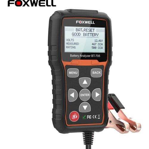 FOXWELL BT705 12V 24V Trucks Battery Analyzer Tool Car Health Batteries Tester from 100 to 2000CCA Cranking Charging System Test