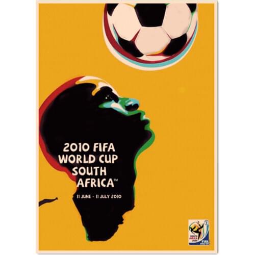 "South Africa 2010 WORLD CUP" Vintage Football Posters Painting Wall Sticker Brown Retro Matte Kraft Paper Print Art Home Decor