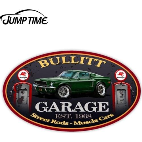 Jump Time 13cm x8.2cm For 1968 Bullitt Mustang Movie Car Classic Vinyl Decal Sticker Car Truck Window Car Covers Car Assessoires