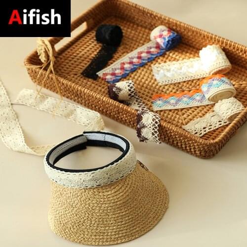 5 Meter/Lot Beige Color Patchwork Cotton Crocheted Lace Ribbon Wedding Party Craft Apparel Sewing Fabric DIY Handmade Lace 35