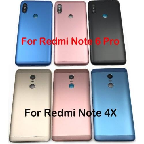 Back Battery Door Rear Housing Cover Case With Power Volume Side Button Key For Xiaomi Redmi Note 4X 5 6 Note5 Note6 Pro