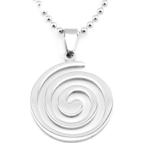 Collier Femme Spiral Pendant Helix Charm Silver Color 100% Stainless Steel Long Necklace Women Initial Necklace Bead Chain 2019