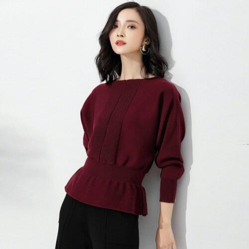 Winter Bat Sleeve Sweater Female Sexy Pullover Sweaters Women Long Sleeve Loose Autumn Big Size Knitting Warm Jumper Tops AA5062