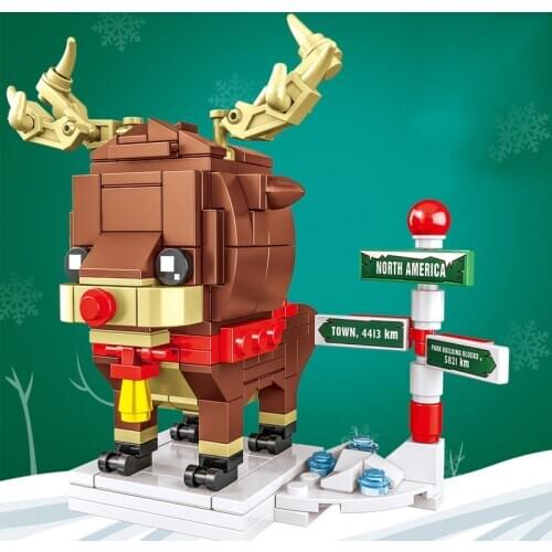 2021 Santa Claus Christmas Tree Christmas Snowman Christmas Elk DIY Brickheadz Building Blocks Bricks Toys Gifts