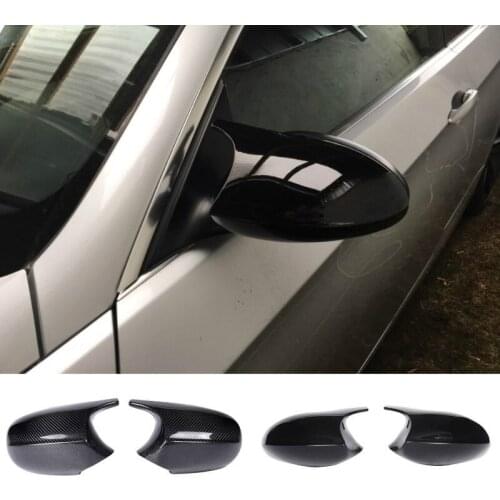 2xMirror Cover E90 Car Side Door Rearview Side Mirror Cover Cap For BMW E90 E91 2005-2007 E92 E93 2006-2009 M3 Style E80 E81 E87