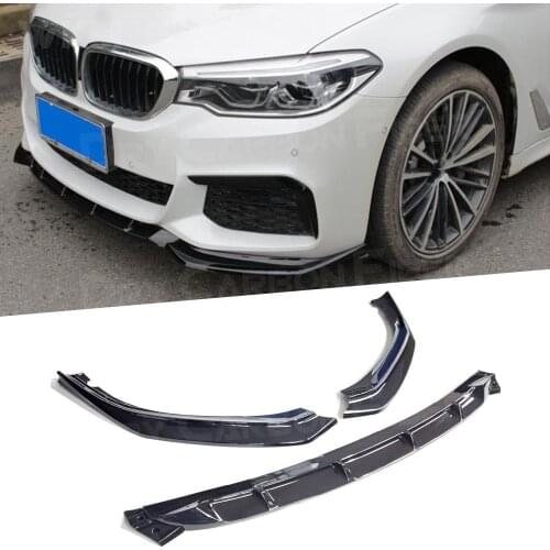 ABS 3Pcs / Set Car Front Bumper Lip Splitters for BMW 5 Series G30 G31 G38 540i M Sport 2017-2019 Body Kit Spoiler