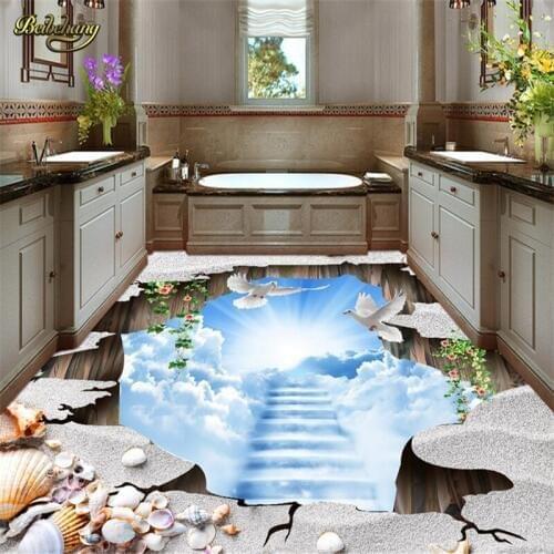 Beibehang Shells pigeons papel de parede 3d flooring wallpaper for walls 3 d pvc self adhesive wallpaper floor tiles wall paper