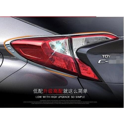 6 Pcs Brand New ABS Chrome Car Rear Fog Light Lamp Cover Trims For TOYOTA C-HR 2017 Car Styling Auto Accessories car accessories