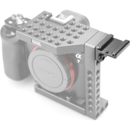 SmallRig Camera Cold Shoe Mount Adapter 90 degree Angled for DSLR Camera Rig Attach to Side Cage with 1/4" Screws - 1593