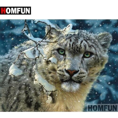 HOMFUN 5D DIY Diamond Painting Full Square/Round Drill "Animal leopard" Embroidery Cross Stitch gift Home Decor Gift A07878