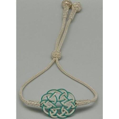 Trabzon Kazaz Wristband hand-knitted 1000 st silver with eternal love knot header (adjustable sliding to the wrist)