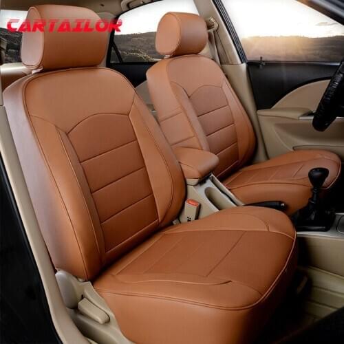 CARTAILOR Genuine Leather Cover Seats for Kia VQ Car Seat Covers Cars Accessories Automobiles Decoration Cushions Supports Set