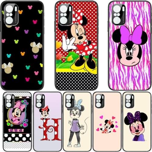 Minnie Mouse Story Phone Case For xiaomi redmi POCO F1 F2 F3 X3 Pro M3 9C 10T Lite NFC Anime Black Cover Silicone Back Prett mi