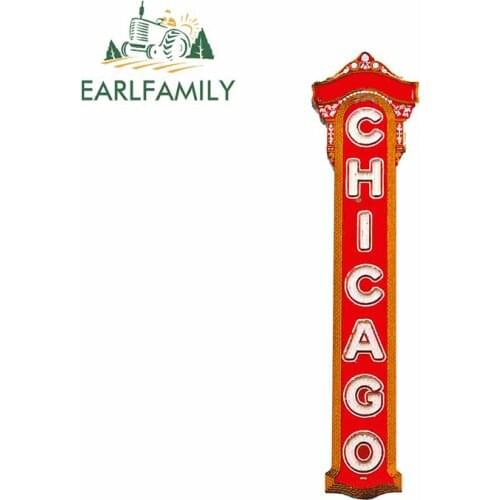 EARLFAMILY 13cm x 3.3cm For Chicago Theater Fashion Car Stickers Waterproof Decal Air Conditioner Car Styling Vinyl Material