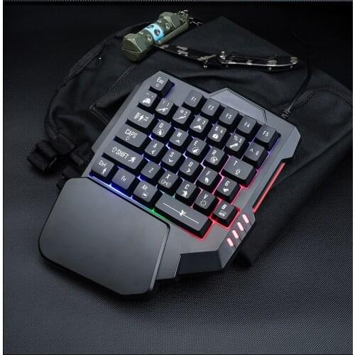 Eating chicken artifact mechanical one-handed keyboard colorful RGB backlit mobile game 35 key set