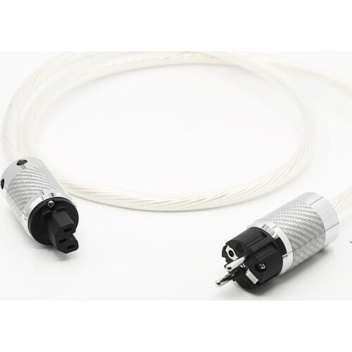 Hi-End 5NOCC Silver Plated Hifi Audio Power Cable Hifi Power Cord Cable For DVD CD AMP