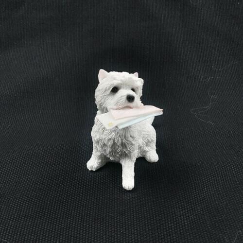 JJM West Highland White Terrier Envelope Dog Pet Figure Collector Animal Model Doll EducationalToy for Children Adults Kids Gift