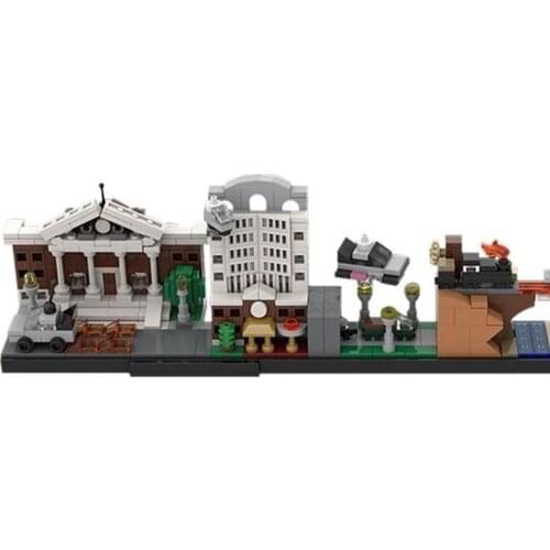 MOC House on The TrainView Bricks Model City Street Come To The Future Skyline Architecture Breaking Building Block Boy Toy Gift