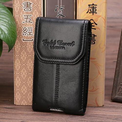 Hot Sale Natural Genuine Leather Cowhide Waist Bag Cell/Mobile Phone Case Cover Skin Belt Pouch Hip Bum Hook Fanny Pack Bags New