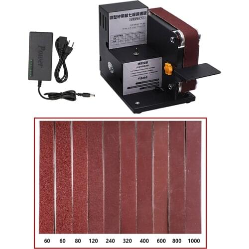 Micro Mini Electric Belt Sander DIY Polishing Grinding Machine Fixed Angle Sharpening Blade Bench Machines