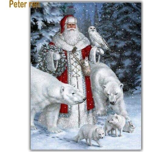 DIY Diamond painting cross stitch kit Crafts artwork Square\Round diamond mosaic Full Diamond embroidery Santa Claus wolves bird