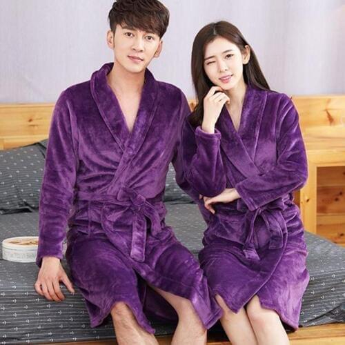 Couple nightgown winter warm bathrobe flannel robe ladies mens loose bathrobe халаты женские домашние casual bathrobe