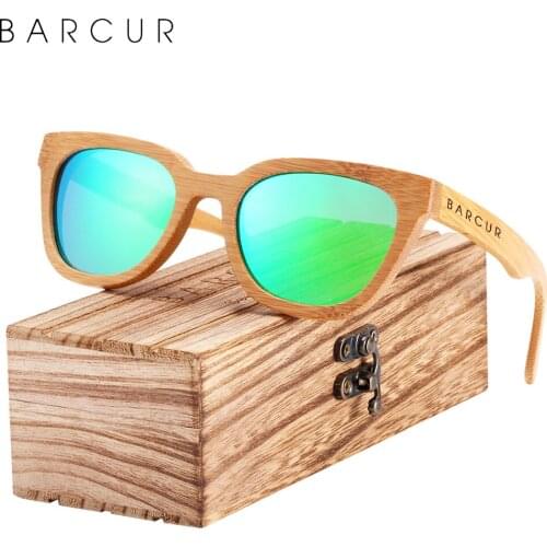 BARCUR 2021 Cat Eye Design Retro Hand Made Wood Sunglasses Fashion Polarized Women Sun Glasses Men UV400 Protection
