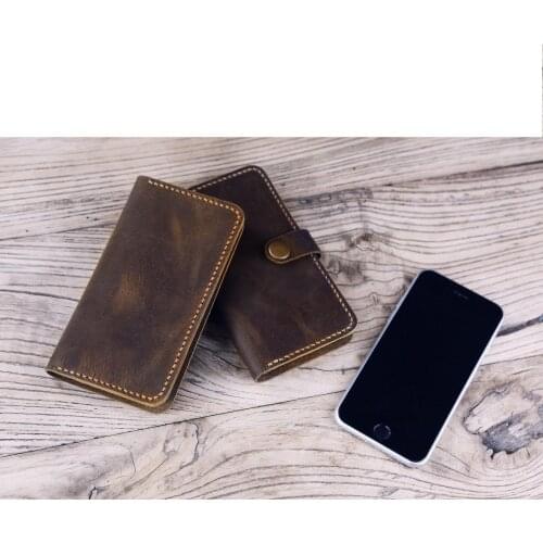 Personalized leather iPhone SE 2020 wallet case / Vintage distressed leather iPhone SE 2 wallet cover case Z07-IP05SEWS